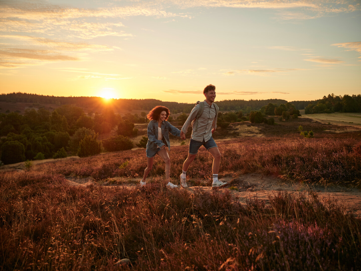 Sonnenuntergang ueber der Heide